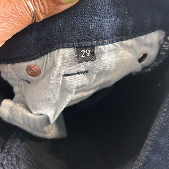 7 For All Mankind Modern Dojo High Rise Raw Hem Flare Jeans - Picture 3 of 4